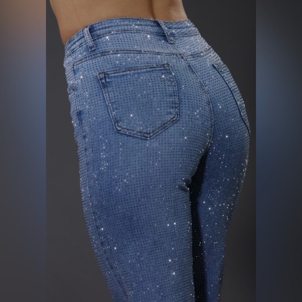 Boutique Rhinestone Embellished Jeans - Picture 5 of 14